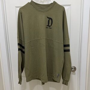 Dickey's Olive Green Long Sleeve Spirit Jersey Crew with Black Logo
